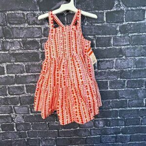 Cat & Jack 4T Toddler Girls' Hearts Tank Valentine's Day Dress Red White Pink